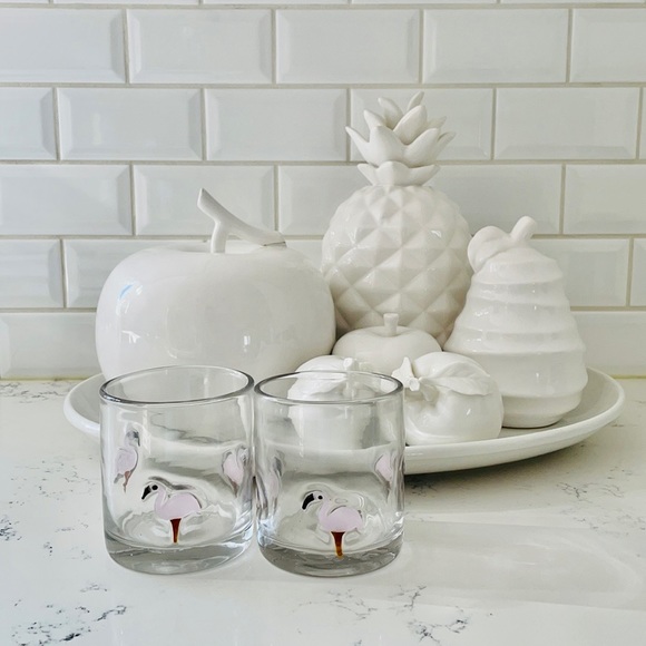 Crate&barrel 🦩Keko Flamingo Old Fashion Glasses - Picture 2 of 12